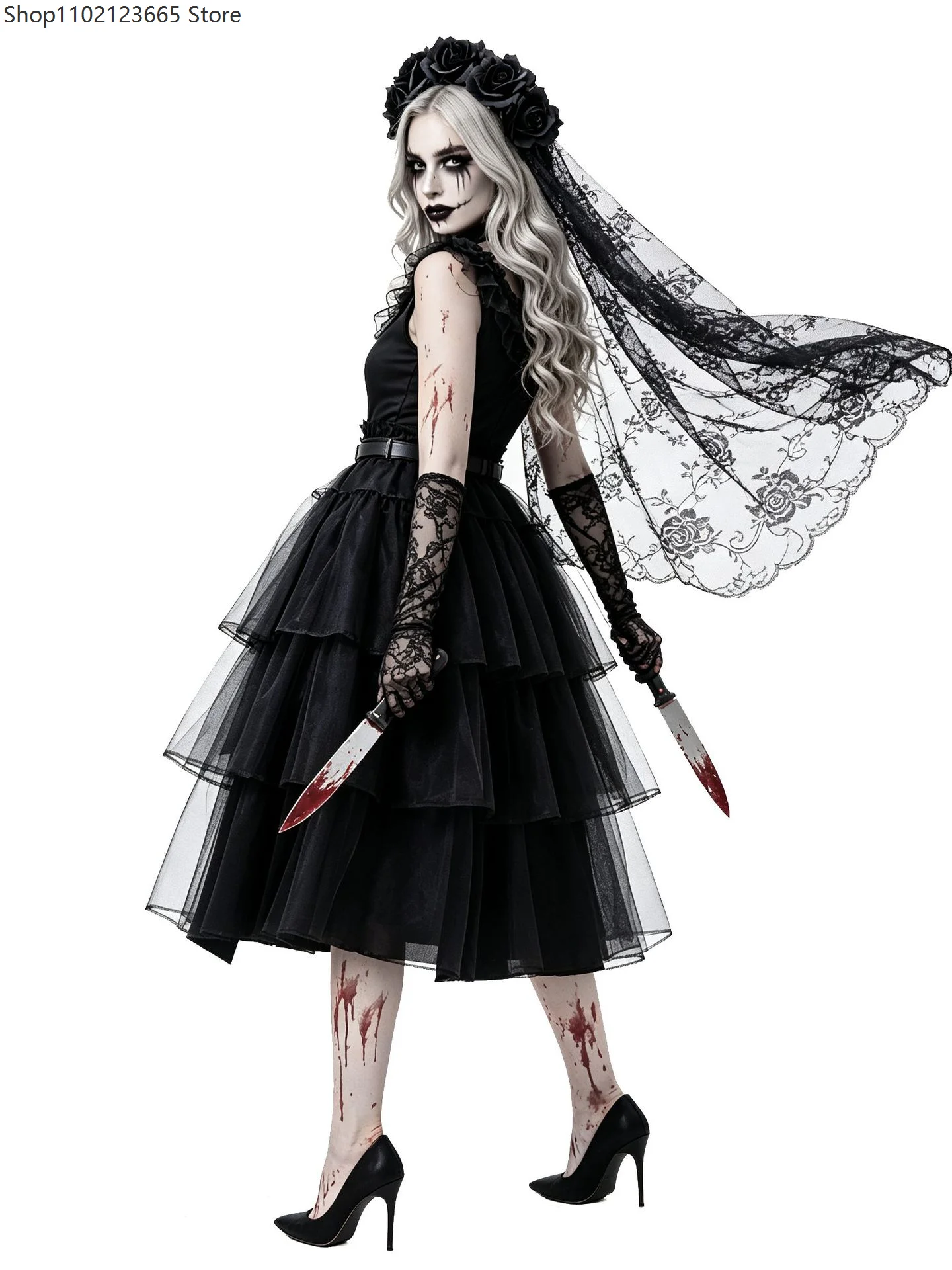 Womens Gothic Bloody Zombie Br - Anime Zombie Cosplay review and price