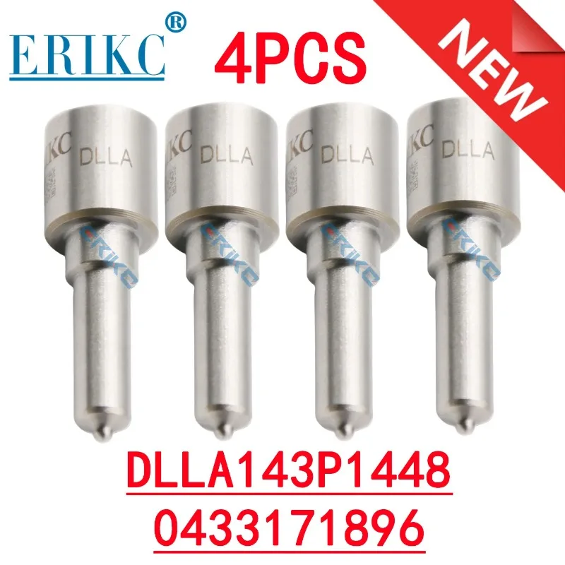 4 Uds boquilla inyector DLLA 143 P 1448 boquilla rociadora DLLA143P1448 0433171896 DLLA 143P1448 para 0445110230 0445110150 0986435124