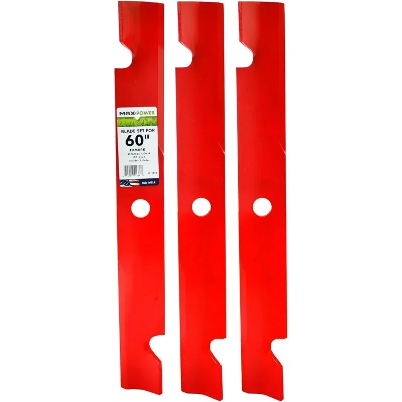 561139B Heavy Duty 3 Blade Set 60 Cut Exmark, Replaces OEM no. 103-6403, 103-6403-S, Red