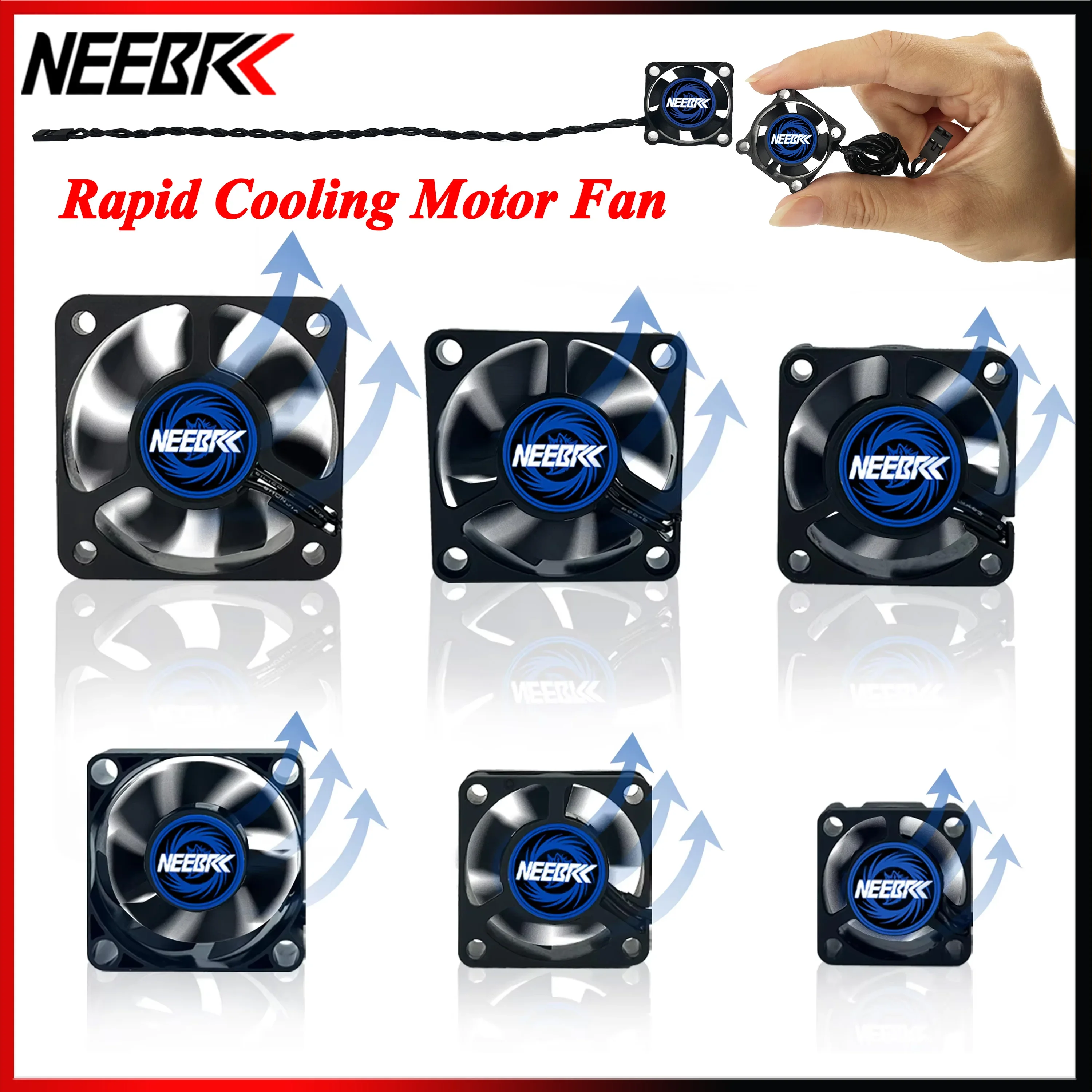 

2PCS NEEBRC 25/30/35/40/45/50mm 5V-12V DC 10000-30000RPM JST Plug Cooling Fan Heatsink for 540 550 3650 Brushless Motor ESC