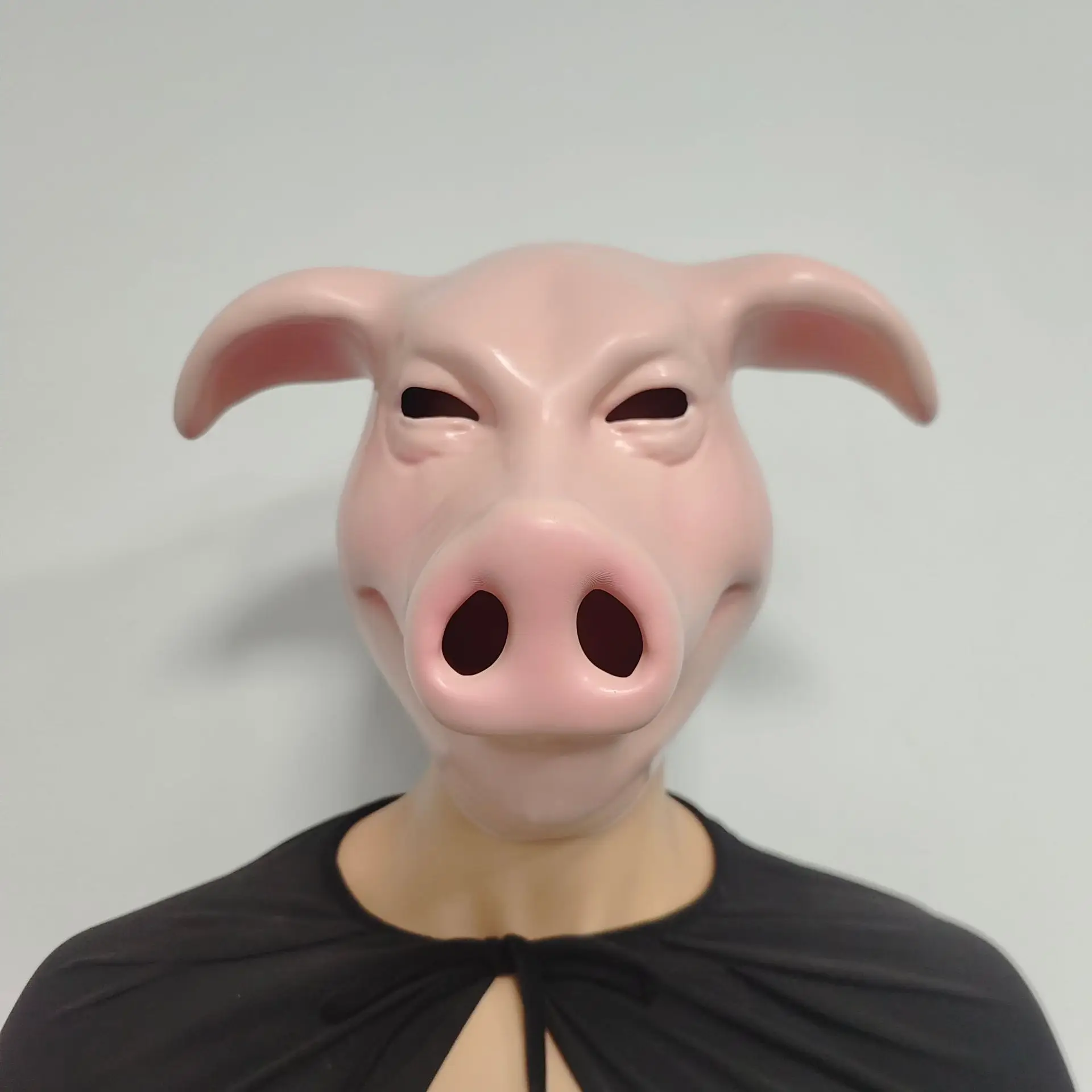 Lustige Schwein-Vollkopf-Latexmaske Realistische Tier-Schweinemaske Halloween Cosplay Maskerade Karneval Kostümparty Requisite – Detail 6