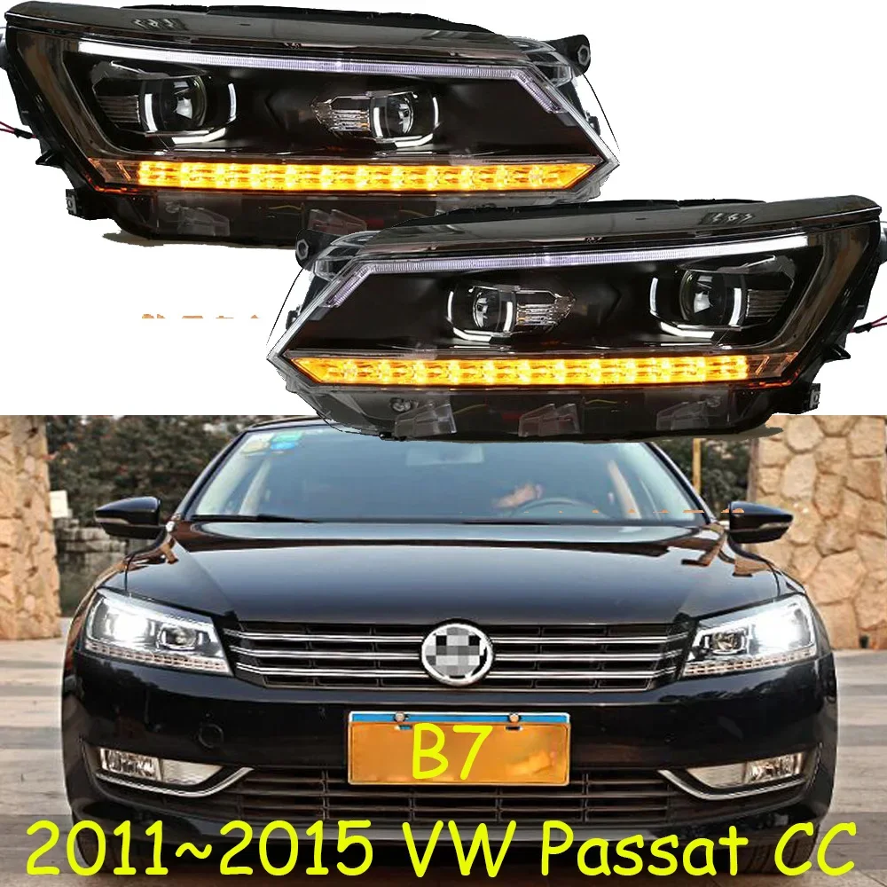 2pcs dynamic VideoCar Styling for Passat B7 Headlights 2011 2012-2015 America Passat CC LED Headlight DRL Bi Xenon Lens