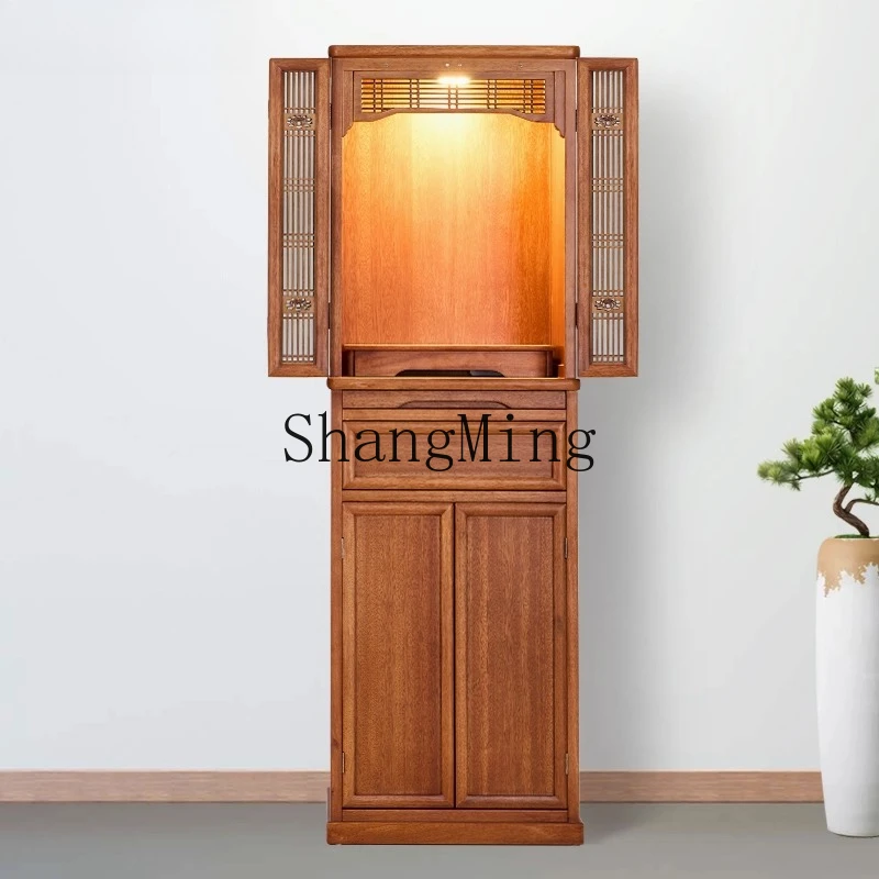 

DHY solid wood table Shentai household new Chinese vertical cabinet modern light luxury simple Buddhist cabinet