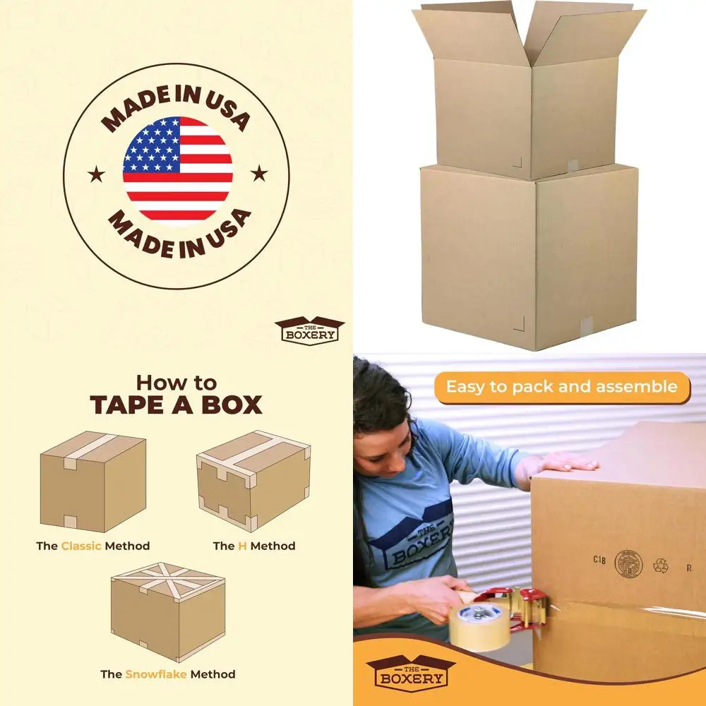 

Набор из 15 коробок из гофрированного картона коричневого цвета, 24x18x18 дюймов, для доставки, упаковки, переезда и хранения - прочные, экологичные, перерабатываемые.