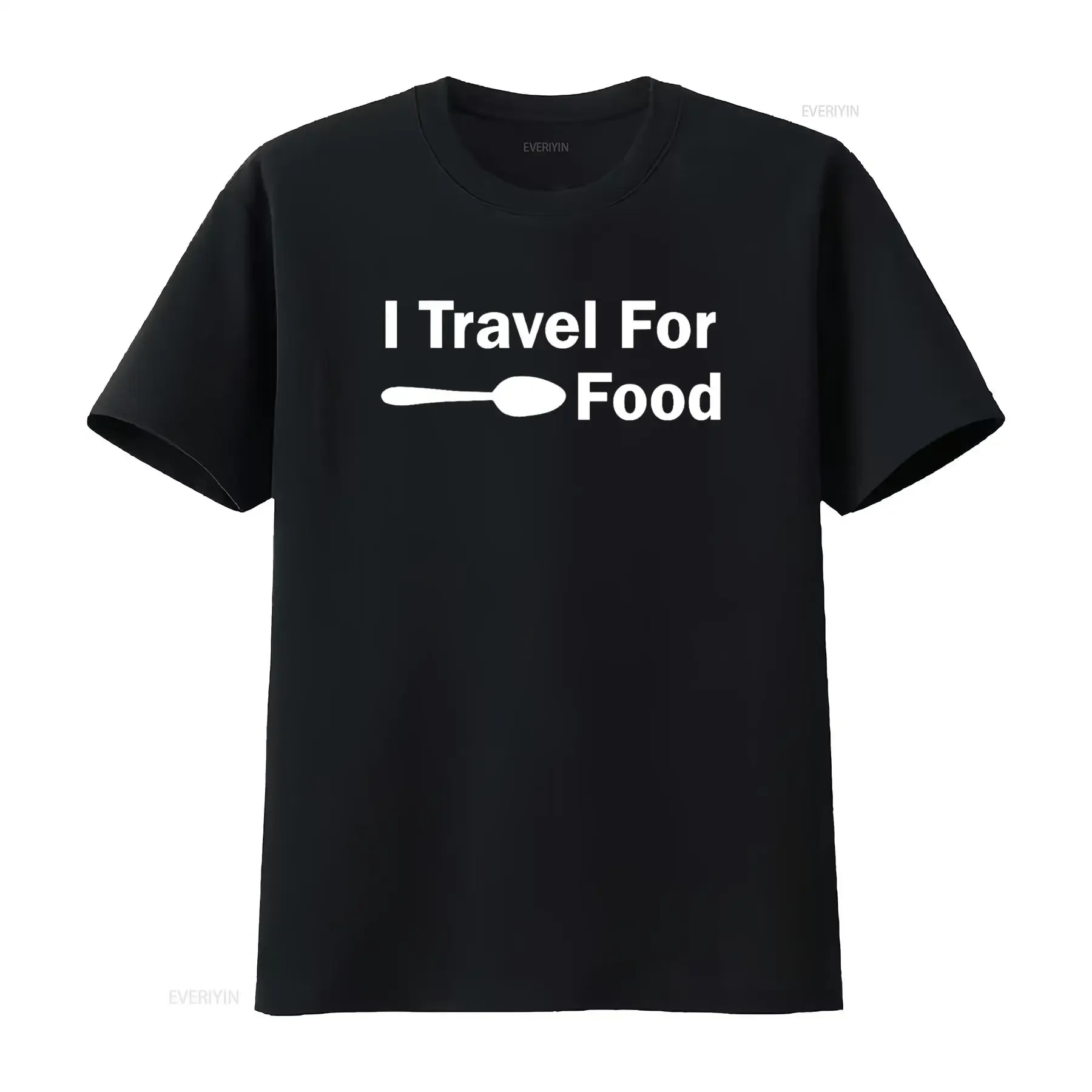 I Travel for Food T Shirt vintage Washed Top For Everyday Wear streetwear homme designer clothes Breathable Soft Stylish