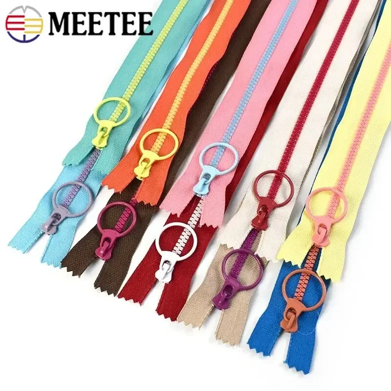 5/10 قطع 3 #   Meetee الخياطة الراتنج السوستة حقيبة جيب نهاية إغلاق سستة الملابس السحابات استبدال إصلاح البريدي الشريط الملحقات
