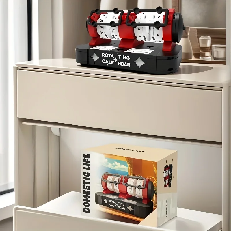 작은 입자 빌딩 블록 회전 책상 달력 향수 빌딩 블록 조립 모델 크리 에이 티브 데스크탑 장식 소년과