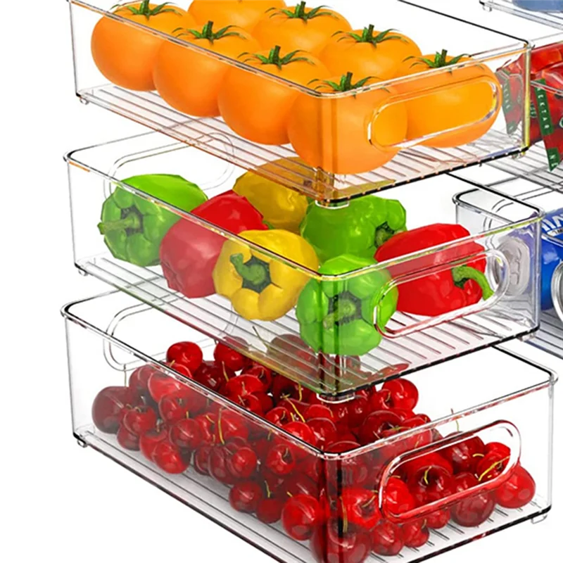 Stackable Fridge Organiser Set of 6, Kitchen Organiser Drawer Kitchen Storage & Organiser Fridge