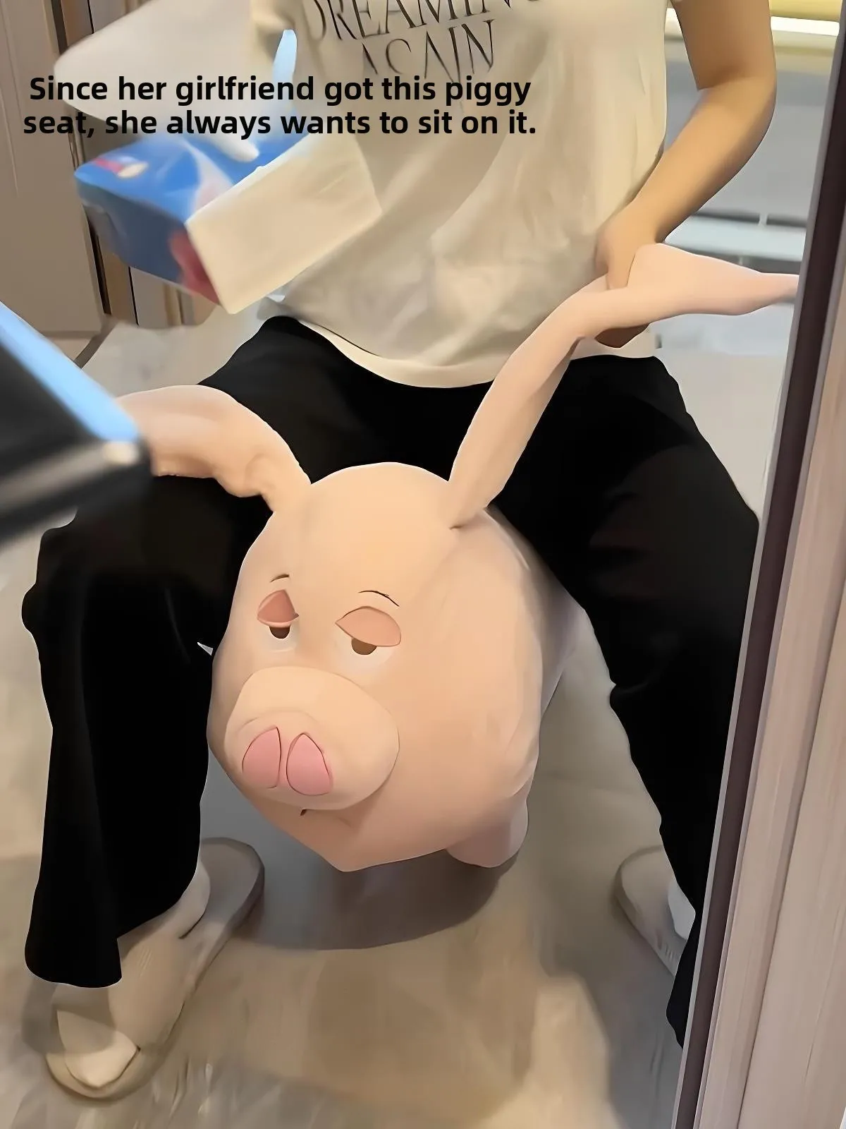 

Детский стульчик-каталка Flying Pig Slidy Stool Tai Zhen Ren Ride с всенаправленными колесами, подарок для второго брата/сестры