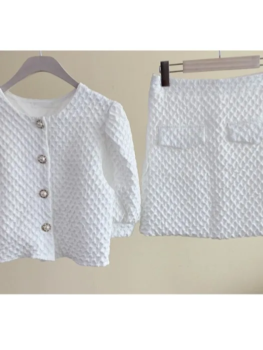 

Шикарная ЖЕМЧУЖНАЯ КНОПКА LOOSE OFF SVE IRT с KTAN SKIRT BUBBLE SVES WRAP вокруг ВЫСОКОЙ ПЛАСТИНАЯ ЮБКА A-LE ЛЕТО 2023