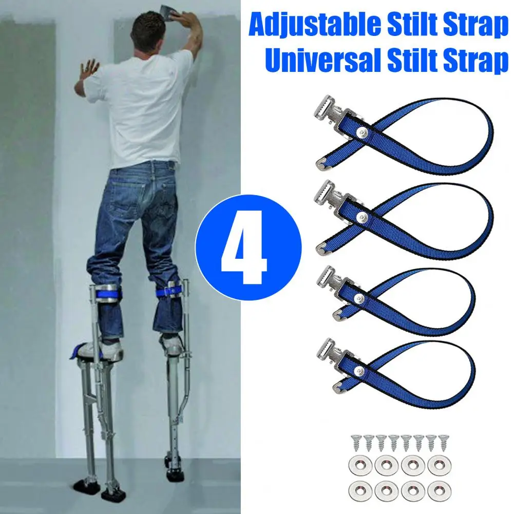 

Stilt Harness Strap Heavy Duty Adjustable Drywall Stilts Leg Fixation Bands Kit with Mounting Screws Spacers for Drywall