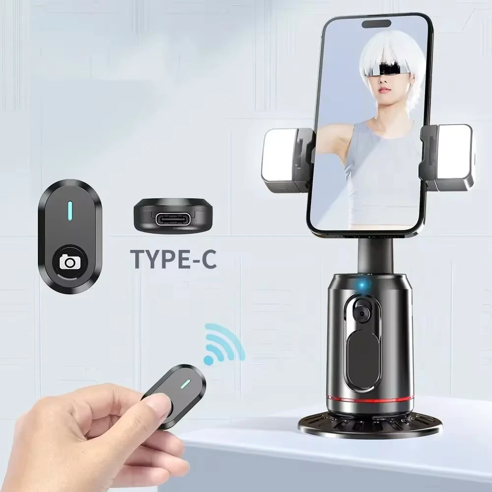 Mobile Phone Holder 360° Follow-up Stabilizer Monopod Desktop Face Tracking Gimbal Remote Shutter for Photography Tiktok Live