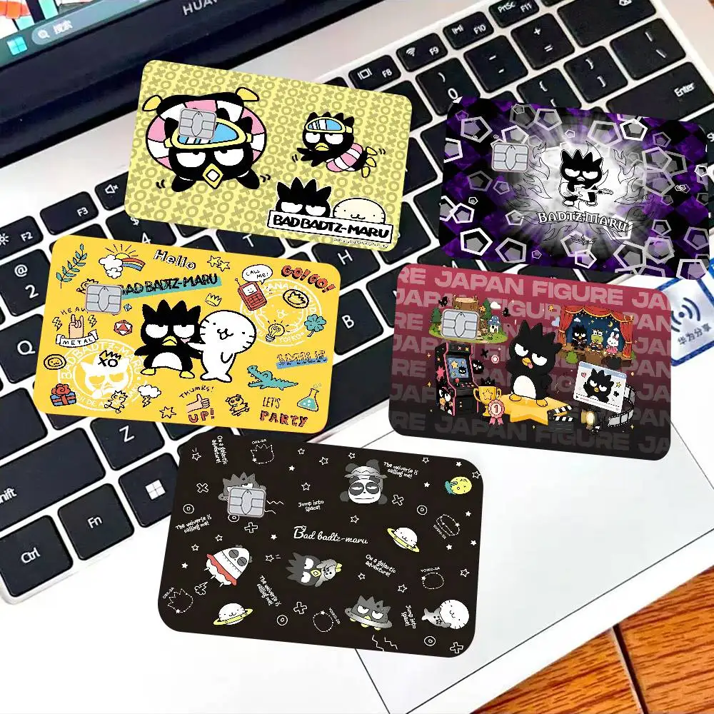 Bad Badtz-Maru cartoon Credit Card Skin Stickers No Adhesive Residue Water Proof for VISA Credit Card Subway Access Card