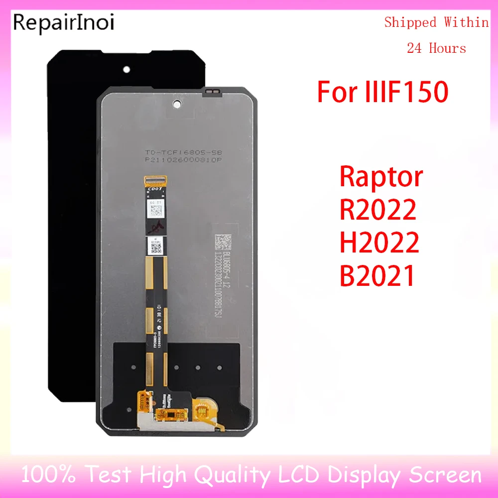 100% Tested LCD Display For IIIF150 Raptor R2022 H2022 B2021 LCD Display Touch Screen Sensor Panel Assembly Replacement Part