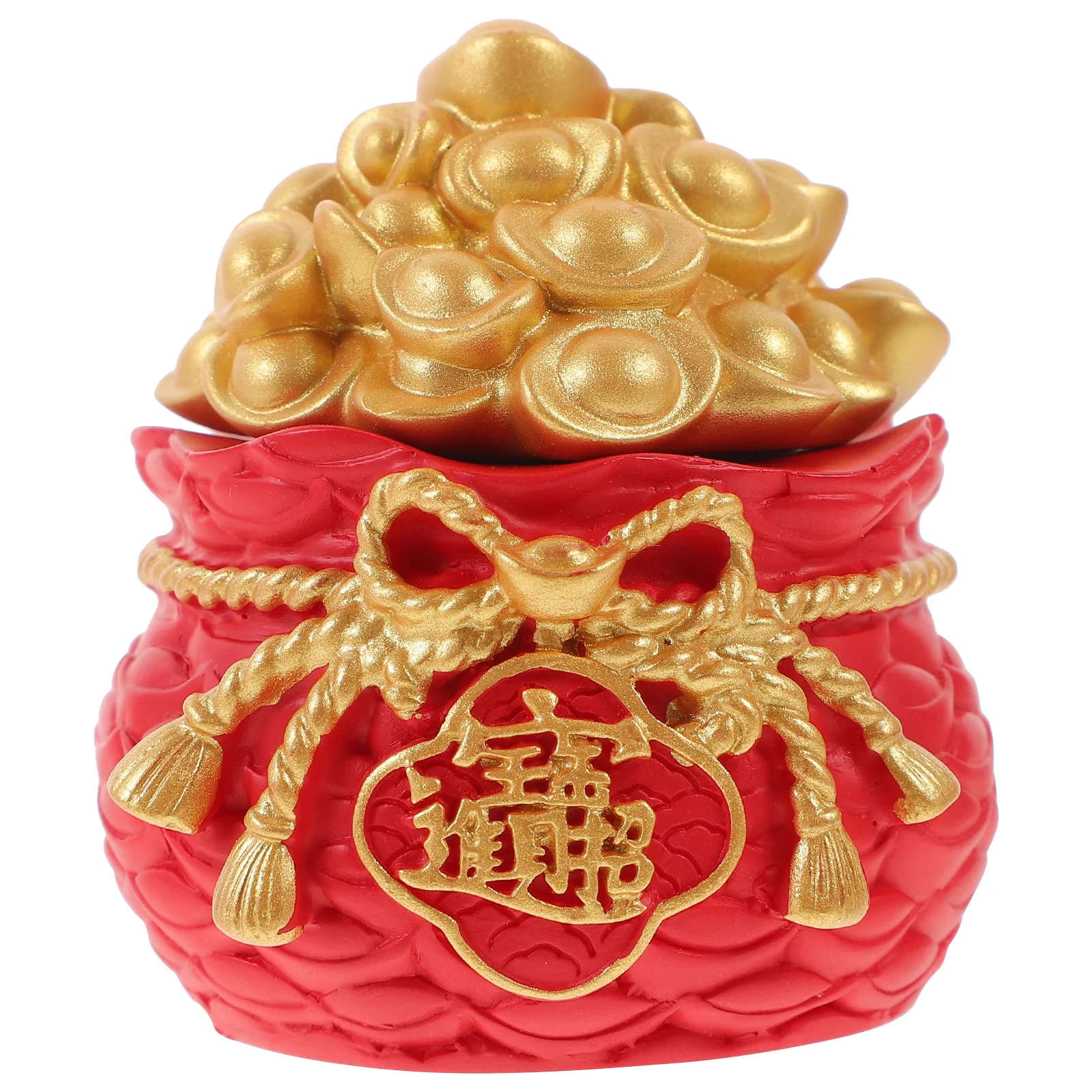 1 قطعة حقيبة المال الراتنج لطيف الكرتون محظوظ ديكور لسيارة مكتب المنزل مكتب سطح المكتب الزينة الحقيبة النمط الصيني