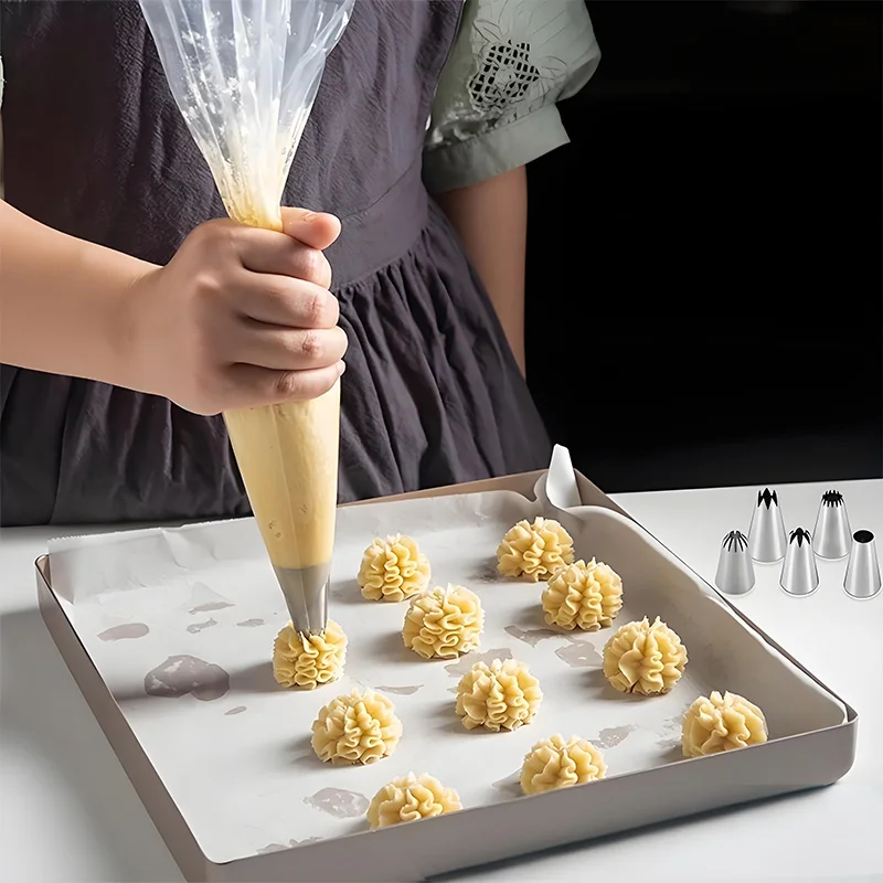 

6-Petal Rose Icing Tip - Stainless Steel Decorating Nozzle for Buttercream Flowers, Cupcake Piping, Cookie Designs, Professional