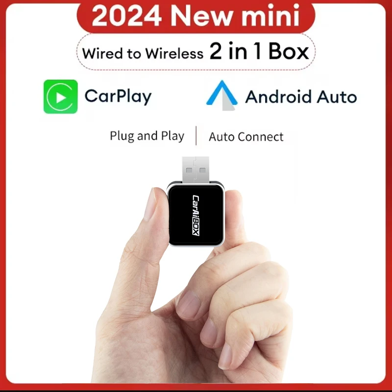 

2 in1 Wireless CarPlay Adapter Wired to Wireless Smart Mini AI BOX Plug And Play WiFi Fast Connect for Apple iPhone Android