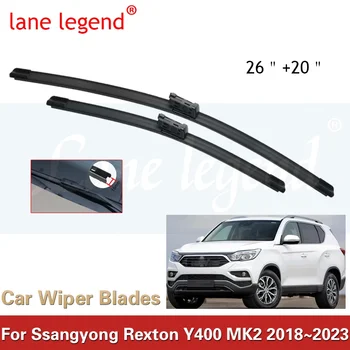 2x para ssangyong rexton y400 mk2 2018 ~ 2023 escovas dianteiras do carro janela pára-brisas lâminas de limpador desossado borracha sem moldura