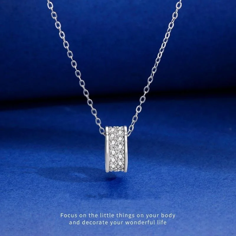 Somilia Hollow Cut Craft 925 Silver Lucky Clover Tube Multi Polished Shiny 5A Zircon Dainty Ladies Fine Jewelry Necklace