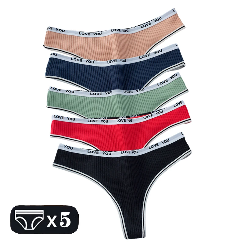 여성용 섹시 끈 팬티 5개 세트 이미지
