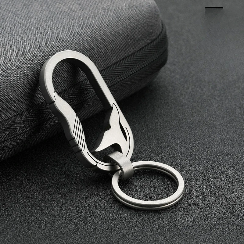 Titanium Alloy Engravable Car Keychain for Men Women, Braided Leather Key Ring ChainCute Bag PendantKey Holder Gift