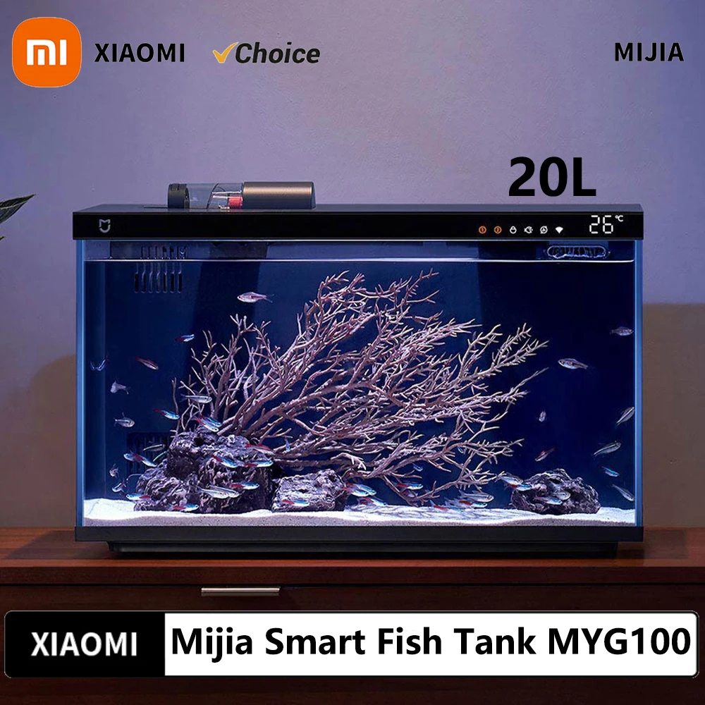 

Xiaomi Mijia Smart Fish Tank MYG100 Work With Mijia APP Mobile Controlled Remote Feeding Smart Lighting System Light Aquarium20L