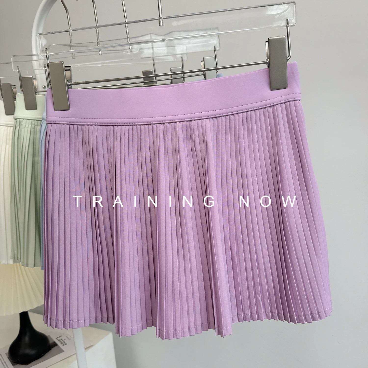 

Sports skirt accordion pleated tennis skirt non-slip strip double pockets with women's summer running fitness yoga skirt