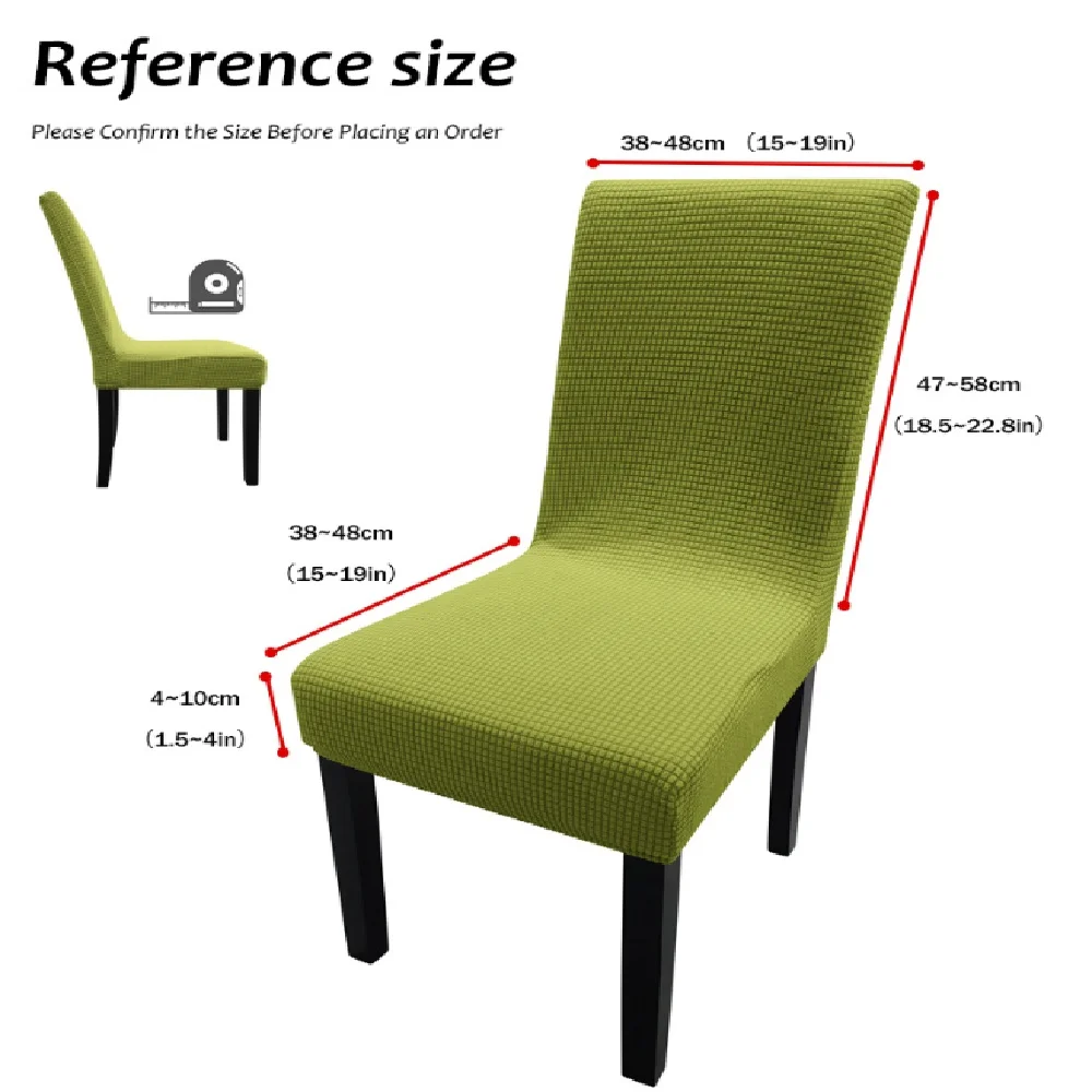 1PC Stretch Dining Chair Covers Feature Textured Checked Jacquard Chair Slipcover Thick Chair Protectors ﻿