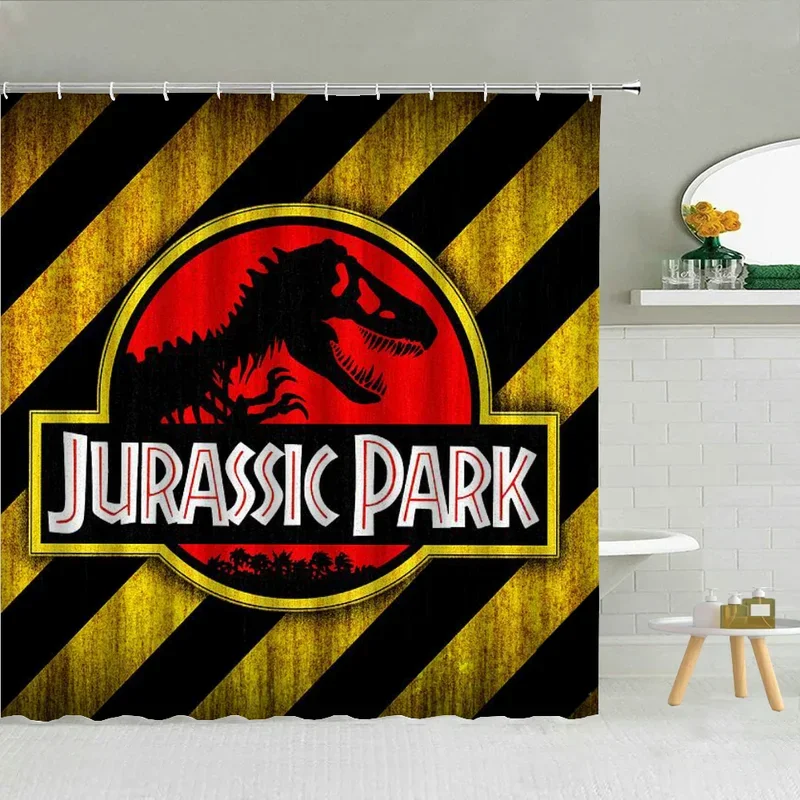 Jurassic Park Bathroom Shower Curtain for Quarto Folding Partition Curtains Accessories Bath Bedrooms Houses Rooms Waterproof