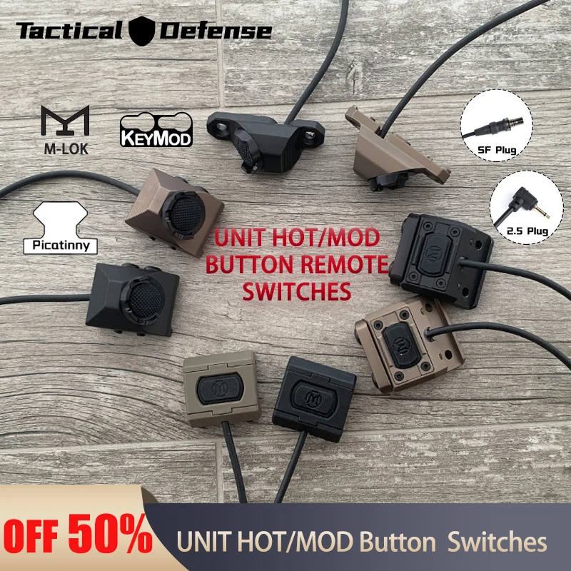 Tactische Modbutton Hot Knop Druk Afstandsbediening Voor Surefir M300 M600 DBAL-A2 Peq15 Mlok Keymod 20Mm Rail Airsoft Mount Wea