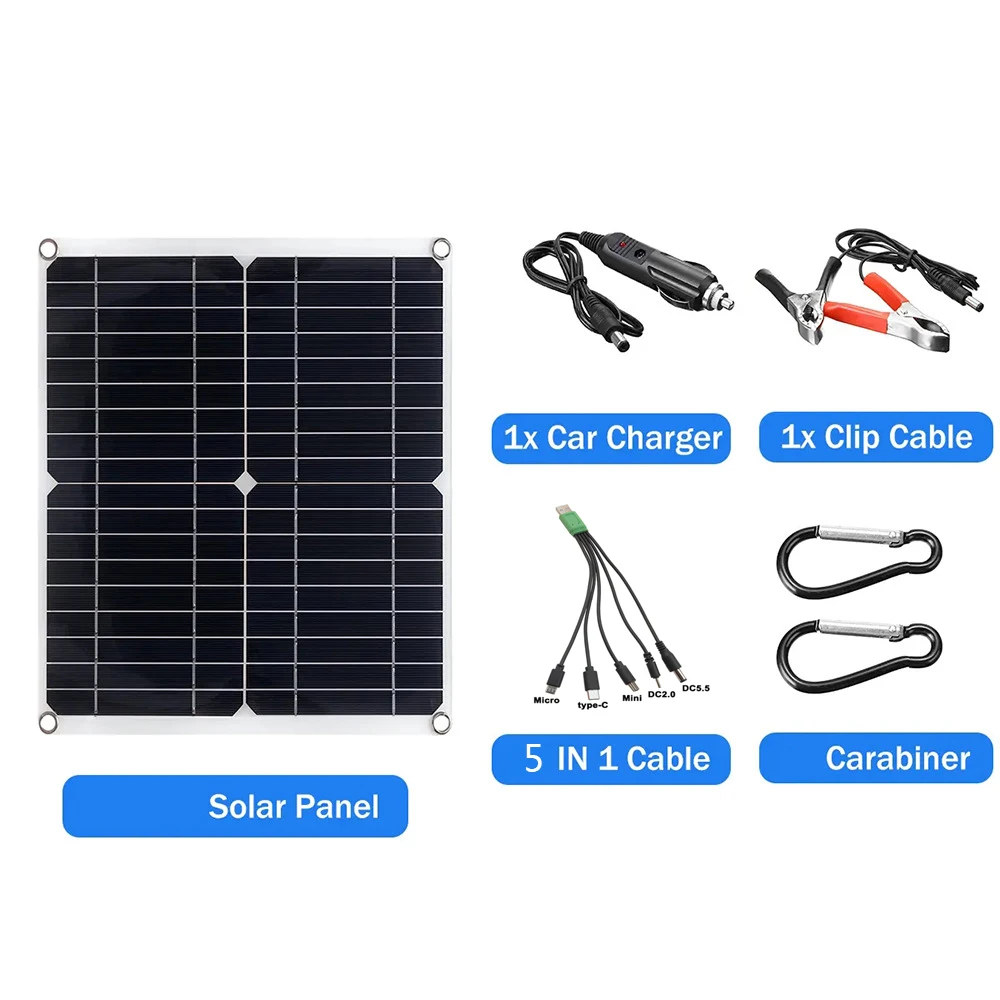 20W Panel słoneczny USB 5V DC 12V z kontrolerem 10/20/30a elastyczny ogniwa słoneczne do ładowarki akumulatora samochodowego jachtu wodoodporny