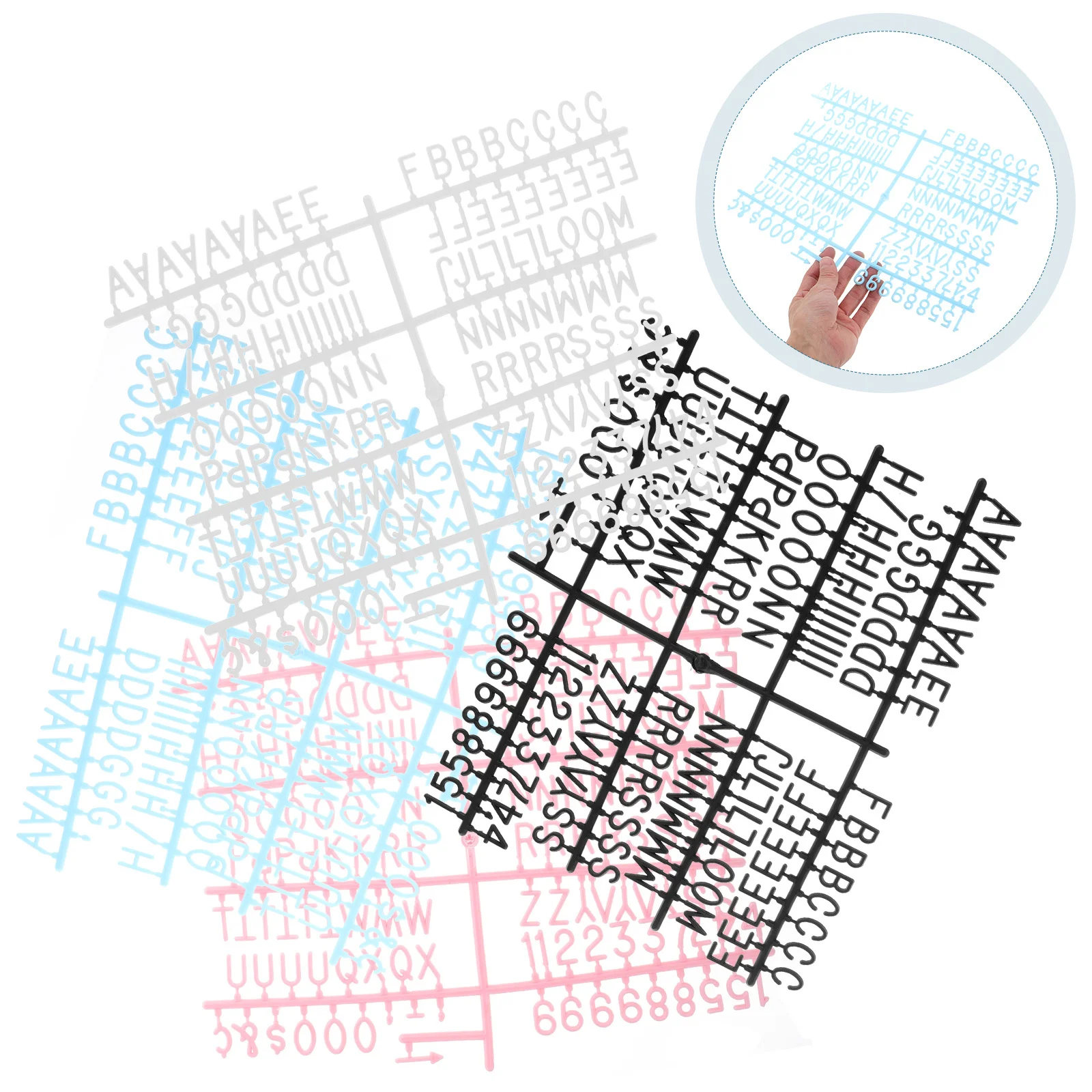 مجموعة لوحة أبجدية مكونة من 580 قطعة لوحة رسائل قابلة لإعادة الاستخدام لتزيين اقتباسات يومية باللون الأبيض والوردي والأزرق والأسود لوحة عرض وظيفية