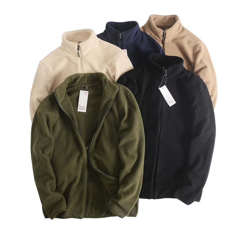 

Двусторонняя флисовая куртка с воротником-стойкой, мужская повседневная толстовка, модная осенне-зимняя теплая одежда, верхняя одежда
