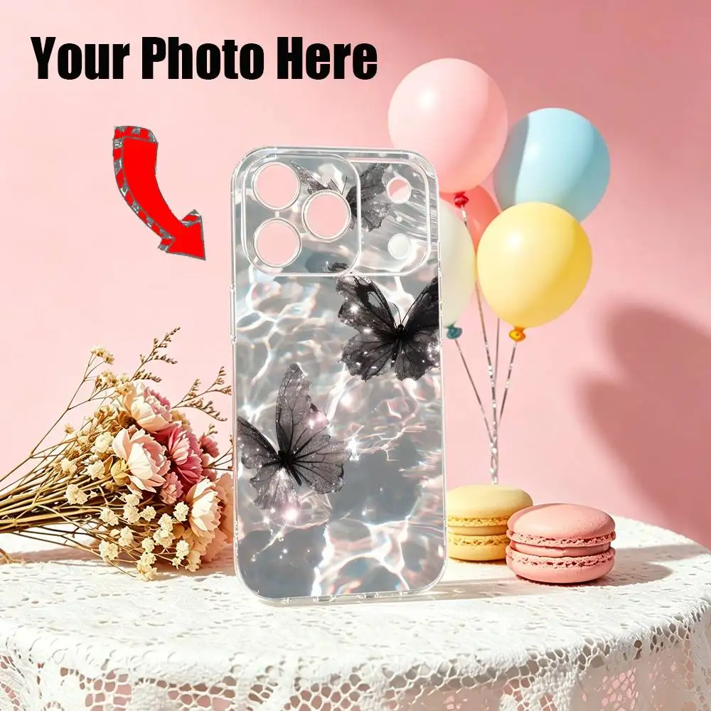 Dark Gothic Style Butterfly ins  Phone Case For iPhone 17 16 15 14 13 12 Mini Pro Max Plus Transparent Cover