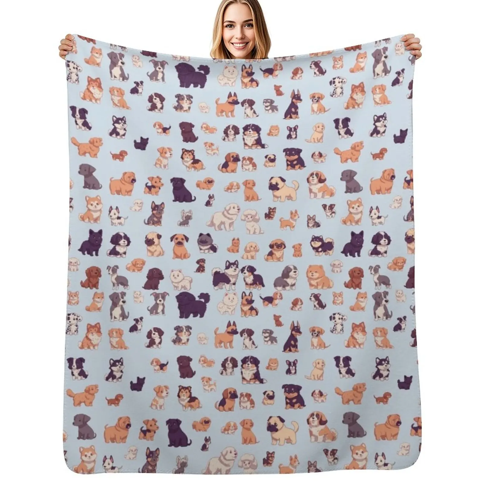 

*choose extra large size* Huge dogs pack 87 dog breeds Throw Blanket Soft Breathable Blanket for Night Sleeping