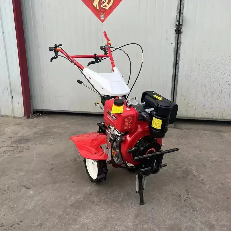 Four-wheel drive  diesel self-propelled micro-tiller for farmland orchard loosening weeding and trenching