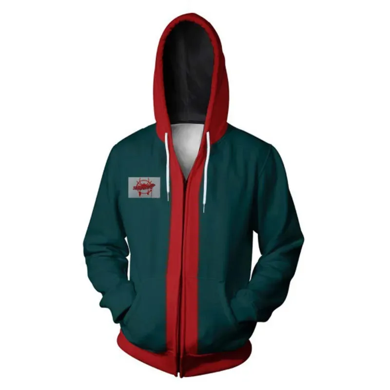 أزياء Sky02 Miles Morales التأثيرية للرجال، سترة بسحاب مطبوعة ثلاثية الأبعاد، سترات بغطاء للرأس أنيمي، بلوزات بقلنسوة خضراء، Halloween88Li