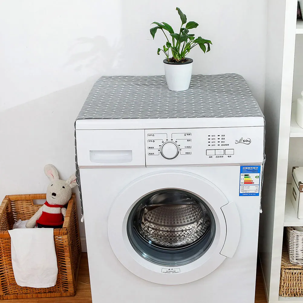 

Refrigerator Dust Cover Cotton Linen Grey Arrows Kitchen Storage Pouch Anti-Dust Protector For Fridge Cover Household