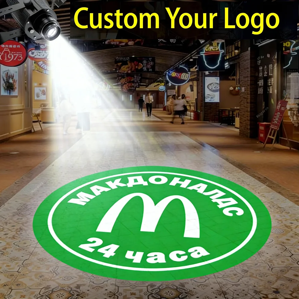 IP67 Waterproof Custom Logo Projector Light 110W Outdoor LED Rotating Gobo Spotlight for Business Store Advertising