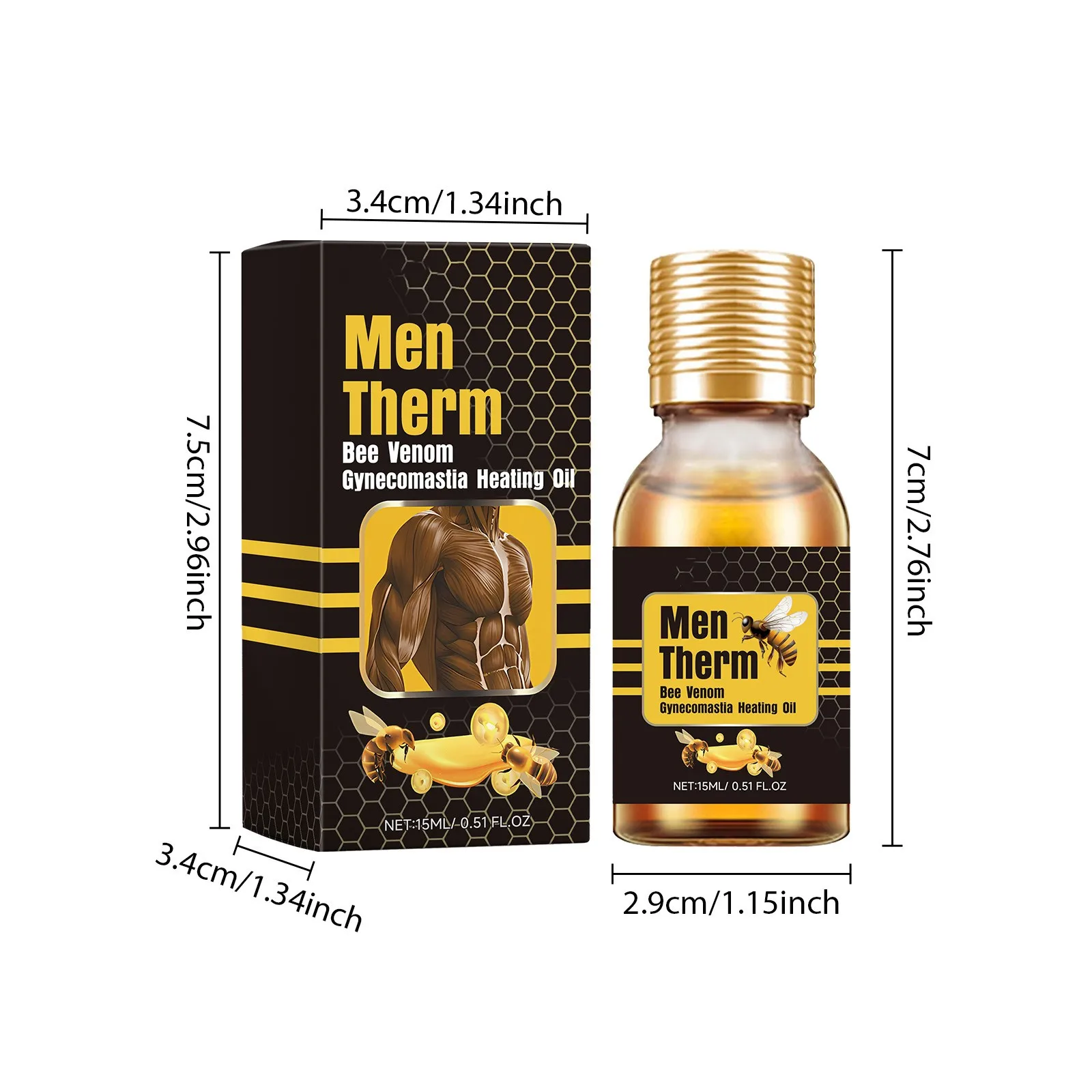 Bee Gynecomastia Heating Oil, Best Men Bee Oil, Men Oil, Men Bee Oil, Gynecomastia Tightening Oil For Men 15ml