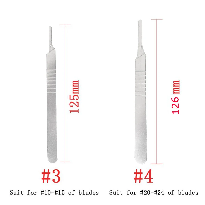 Cuchillas de bisturí quirúrgico de acero al carbono + mango, herramienta de corte DIY, reparación de PCB, cuchillo quirúrgico de animales, envío