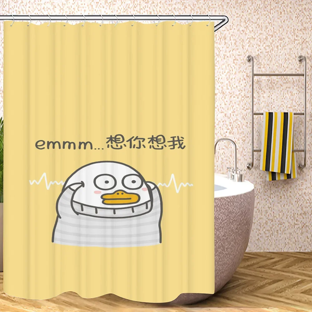 Yellow Duck Waterproof Shower Curtain for Bathroom Opaque Curtains Accessories Bath Bedrooms the Home Fabric Shade Products