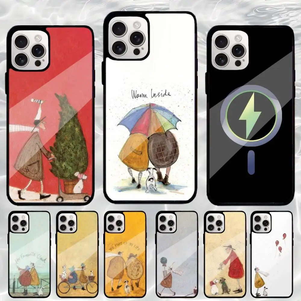 

H-Humor Art S-Sam T-Tof Phone Case For iPhone17,16,15,14,13,12,11 Plus,Pro Max Magnetic For Magsafe Wireless Charging