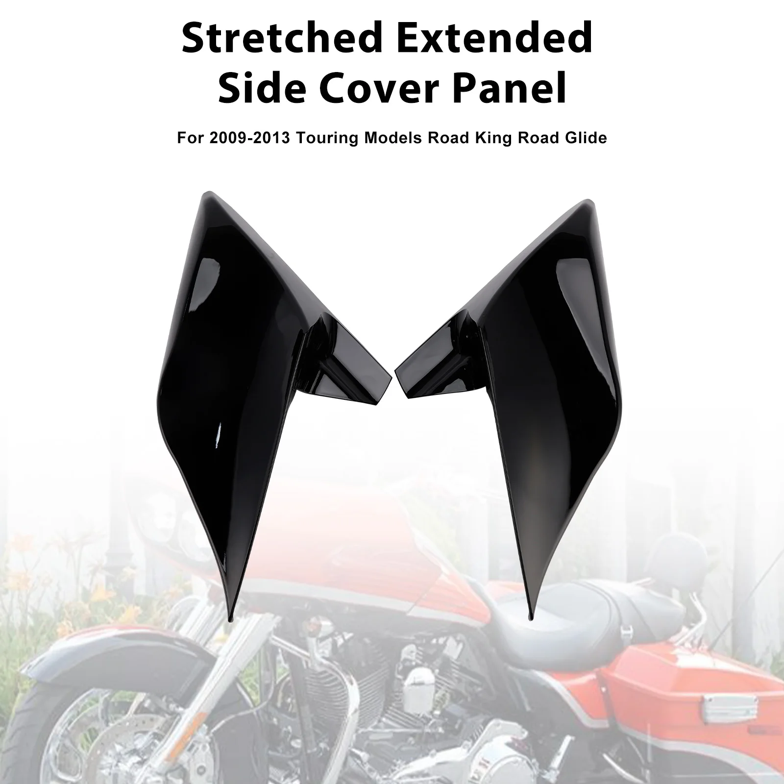 

Topteng Stretched Extended Side Cover Panel For Touring Electra Street Road Glide 09-13