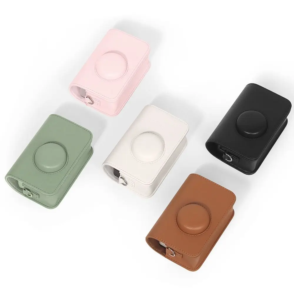 PU Leather Camera Bag with Shoulder Strap Solid Color Storage Bag Anti-Scratch Shockproof for KODAK EKTAR H35/F501/F9