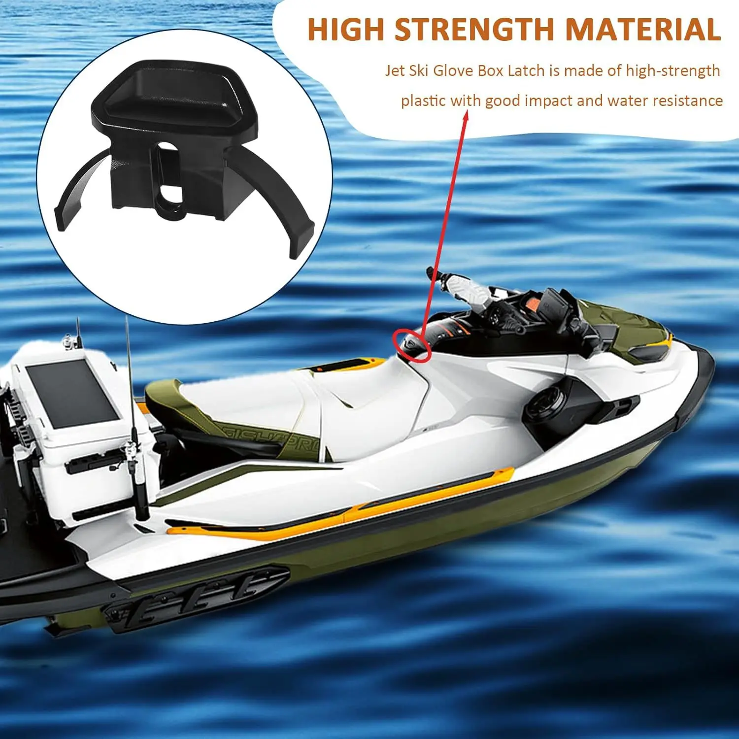 100% Original Jetski Parts Glovebox LATCH for Seadoo RXT 325 GTX 300 GTI 170 FISH PRO TROPHY 170 WAKE PRO 230 OEM 264000133