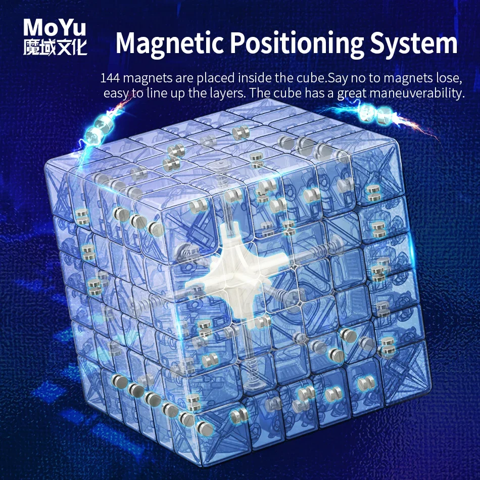 MOYU Meilong 6x6 V2 المغناطيسي ماجيك سرعة مكعب ستيكيرليس المهنية Meilong 6M ألعاب متململة كوبو ماجيكو لغز