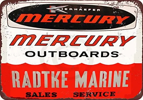 Custom Kraze Radtke Marine Mercury Outboards Vintage Look Reproduction Sign 8x12