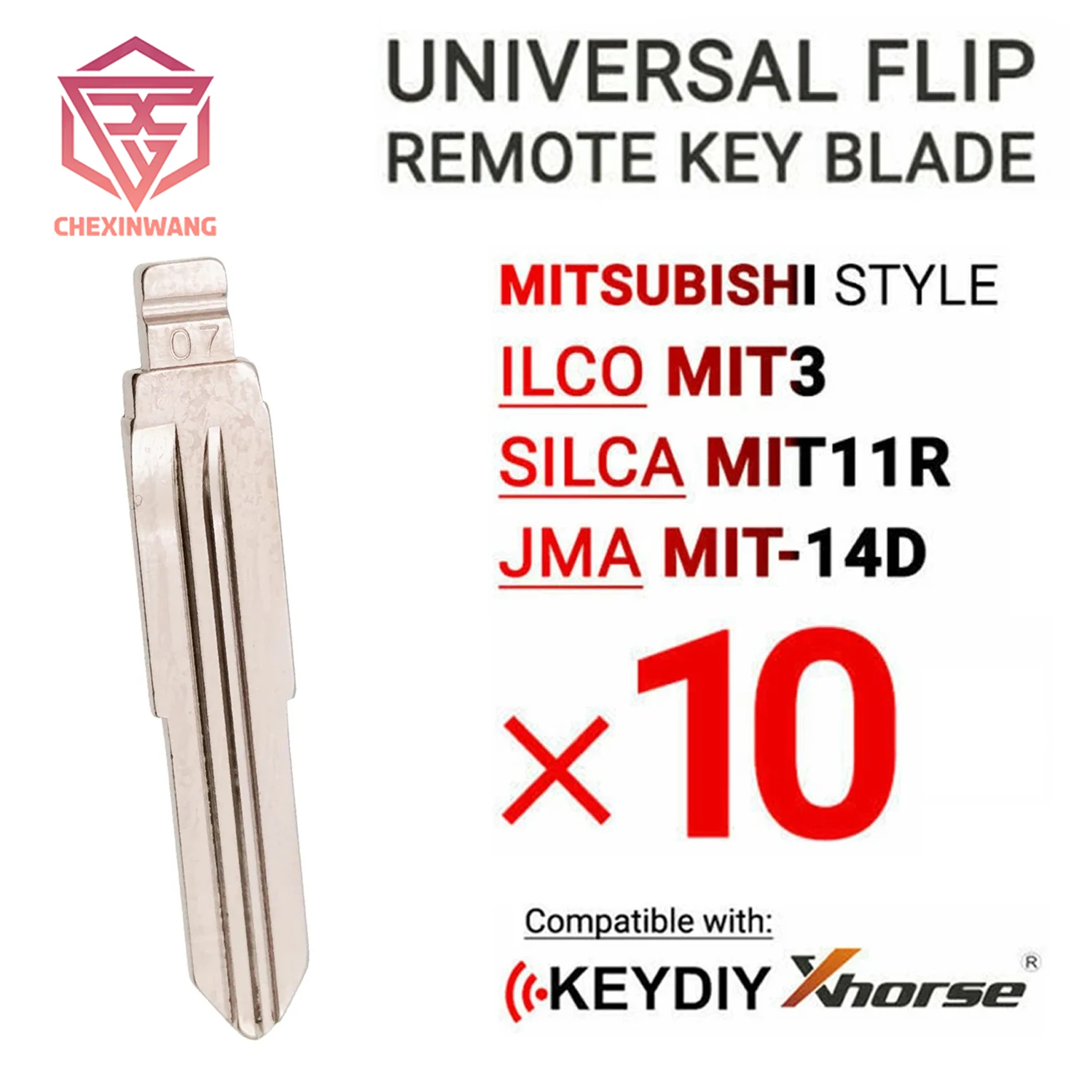 

10pcs #07 Remote Key Blade KD VVDI Uncut Flip Blank LISHI MIT11 For Mitsubishi Outlander Grandis ASX Pajero Replacement