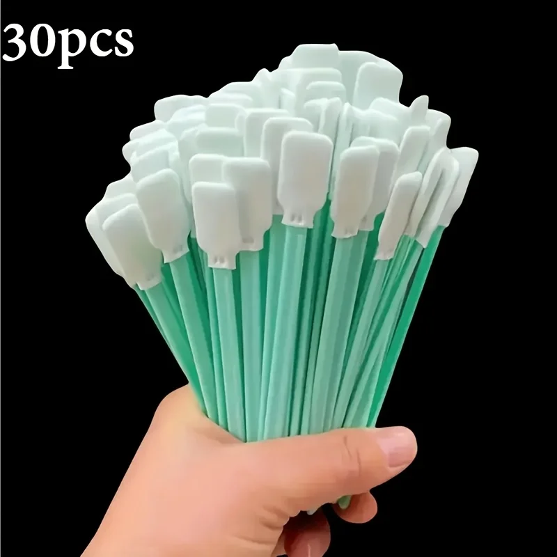 30pcs Precision Cleaning, Non Cotton Polyester Tip, Dust-Free Cloth Swab, Resin Handle, Used for Detail Processing
